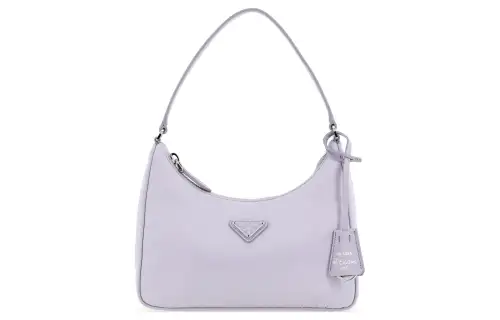 PRADA Re Edition Zip Closure Recycled Nylon Handbag, Shoulder Bag, Crossbody Bag Mini Women's Purple