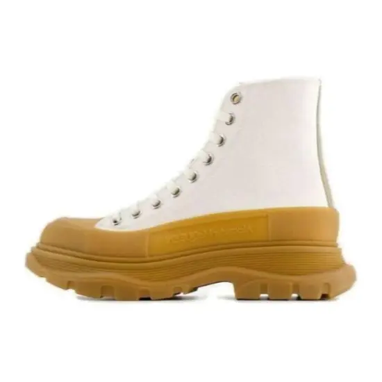 Alexander McQueen Tread Ankle Boots Women's White