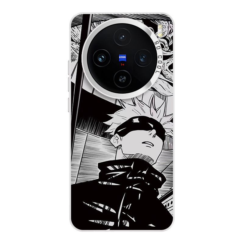 Small bone ABS+PC material, trendy brand personalized spell return battle Gojo Satoru frosted acrylic mobile phone case, suitable for vivoiQOO12pro/x100pro/11s/neo9pro/neo8/x90s/s18e/s17pro trend