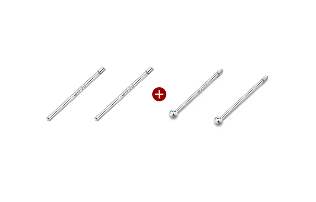 MCK Silver Stud Earrings Unisex Silver