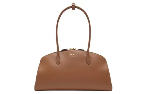 PRADA Leather Handbag, Shoulder Bag Women's Brown