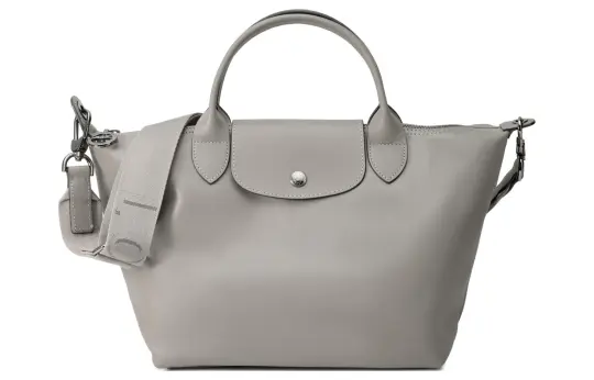 LONGCHAMP Le Pliage Xtra Cow Leather Shoulder Bag, Crossbody Bag, Handbag Small Women's Streptopelia Gray