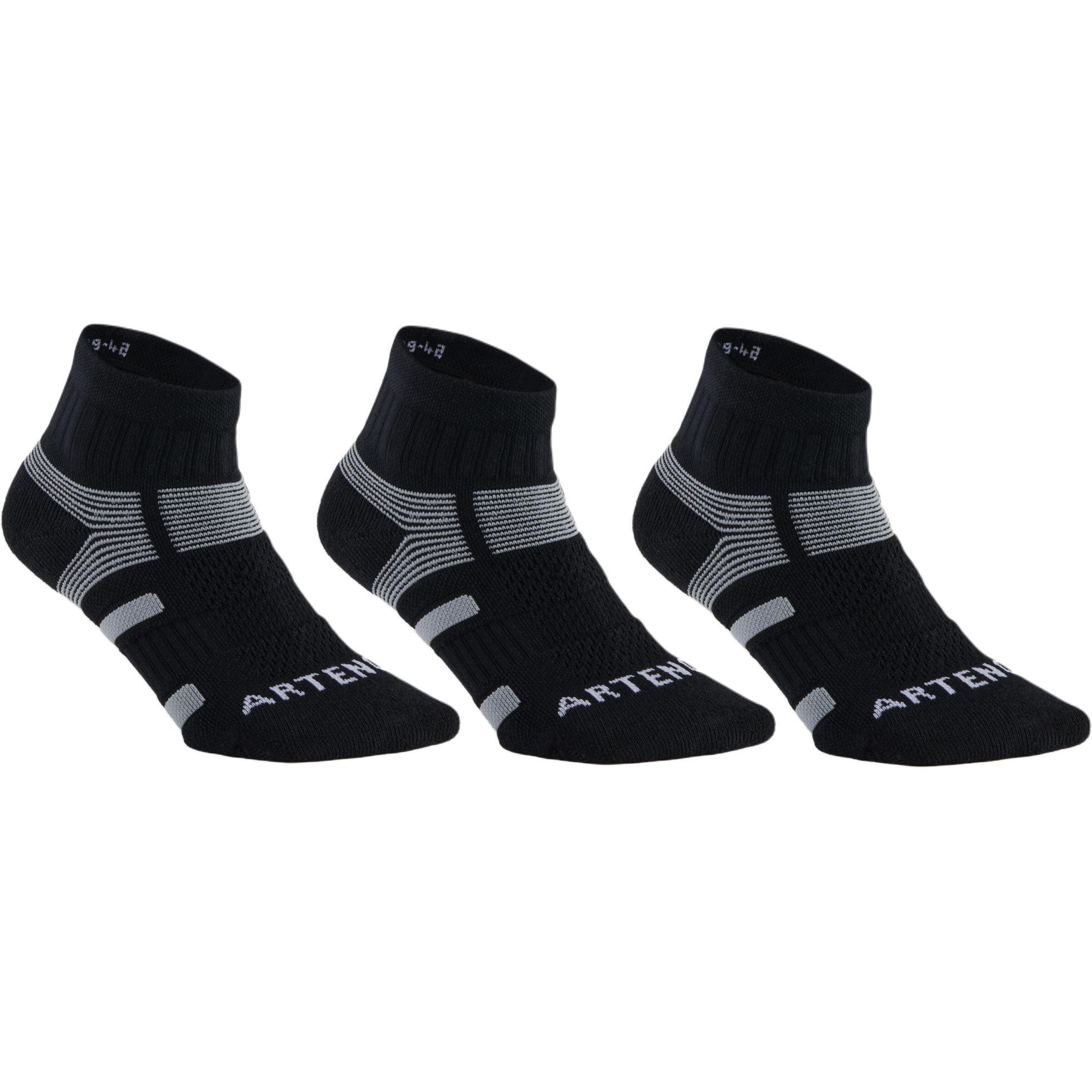 DECATHLON Crew Socks Unisex 3 Pack Black