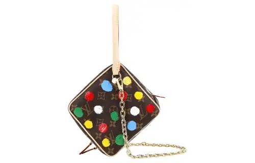 LOUIS VUITTON Yayoi Kusama Collaboration Square Cow Leather Dice Bag, Shoulder Bag, Crossbody Bag, Handbag Women's