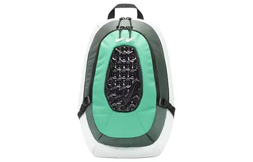 Nike Polyester With Nylon Backpack Unisex Light Silver & Vintage Green & Summit White