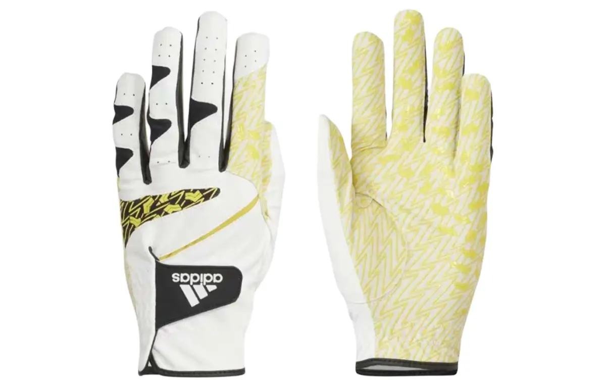 Adidas Polyester Gloves Men's White Yellow