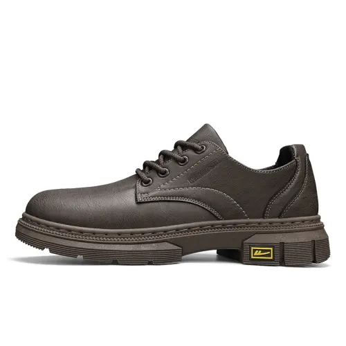 Warrior/Puili classic retro casual versatile low-top lace-up formal leather shoes men's style