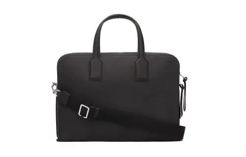 LOEWE Calfskin Briefcase, Handbag Regular Men's Black