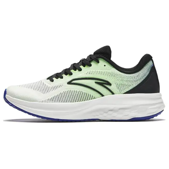 Anta Cushioning Slip Resistant Low Top Running Shoes Men's White Green Blue