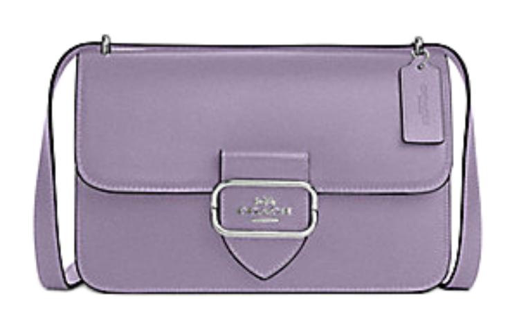COACH Morgan Refined Calfskin Shoulder Bag, Crossbody Bag Medium Women's Silver & Light Purple