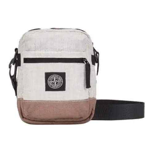 STONE ISLAND Linen Shoulder Bag, Crossbody Bag Men's Gray