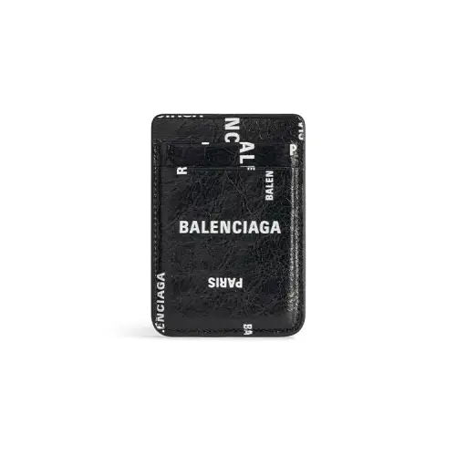 Balenciaga Cash Sheepskin Card Holder Regular Men's Black