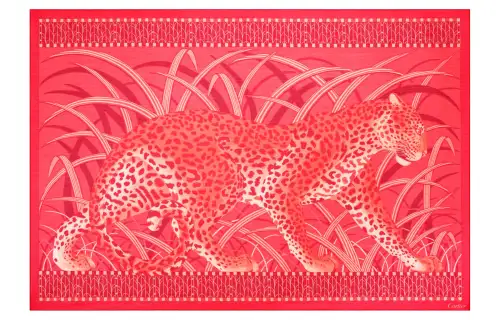 CARTIER Silk Scarves Unisex Pink