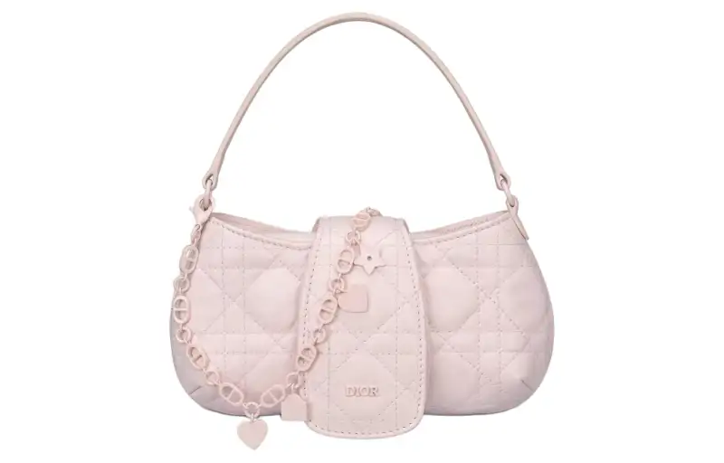 DIOR Matte Sheepskin One Shoulder Handbag Kids' Pink