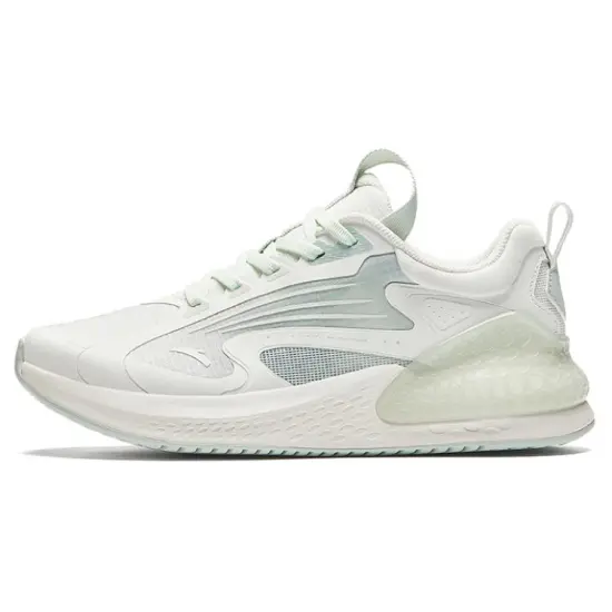 Anta Running Collection Cushioned Slip-Resistant Low-Top Running Shoes Women's White Gray Green