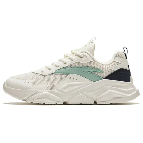 ANTA Life Collection Casual Shoes Men Low-Top Ivory White/Misty Green/Midnight Blue