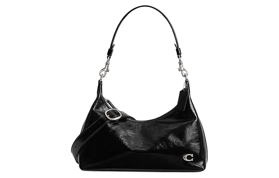 COACH Juliet Shiny Cow Leather Crossbody Bag, Shoulder Bag Large Women's Black