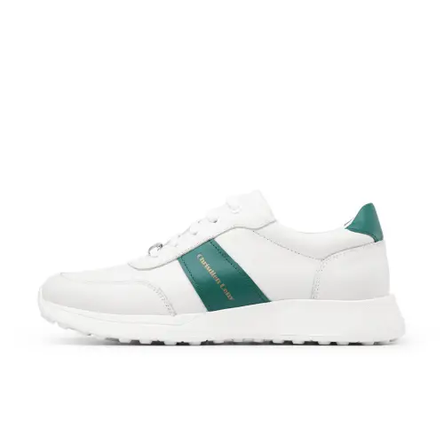 Chrisdien Deny Cow Leather Slip Resistant Low top Casual Shoes Men's White