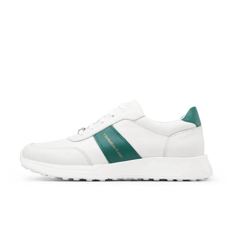 Chrisdien Deny Cow Leather Slip Resistant Low top Casual Shoes Men's White