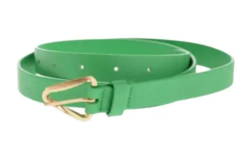 Bottega Veneta Solid Color Decoration, Pin Buckle Leather Belts Women's Green Width 2.5cm