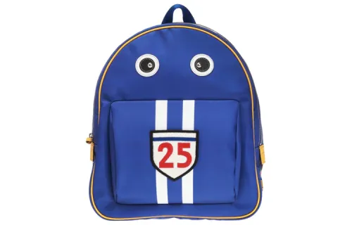 GUCCI Canvas With Leather And Nylon Fabric Backpack Regular Kids' Blue