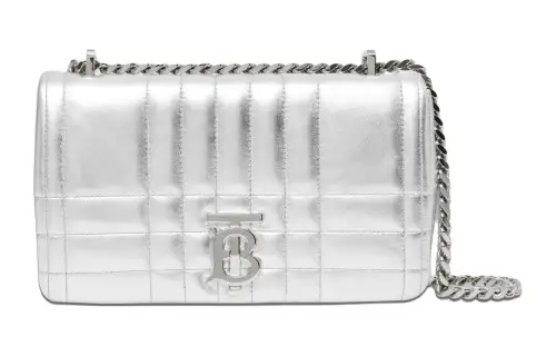 Burberry Logo Plaque Quilted Crossbody Bag