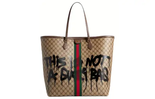 GUCCI X Balenciaga The Hacker Project Graffiti Large Tote Bag