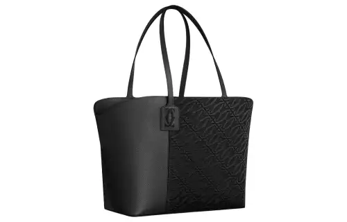 CARTIER C De Cartier Collection Textured Calfskin Tote Bag, Shopping Bag, Handbag Unisex Black