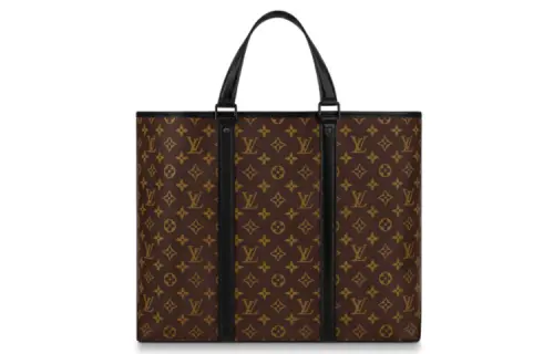 LOUIS VUITTON Cow Leather Handbag Large Men's Dark Brown