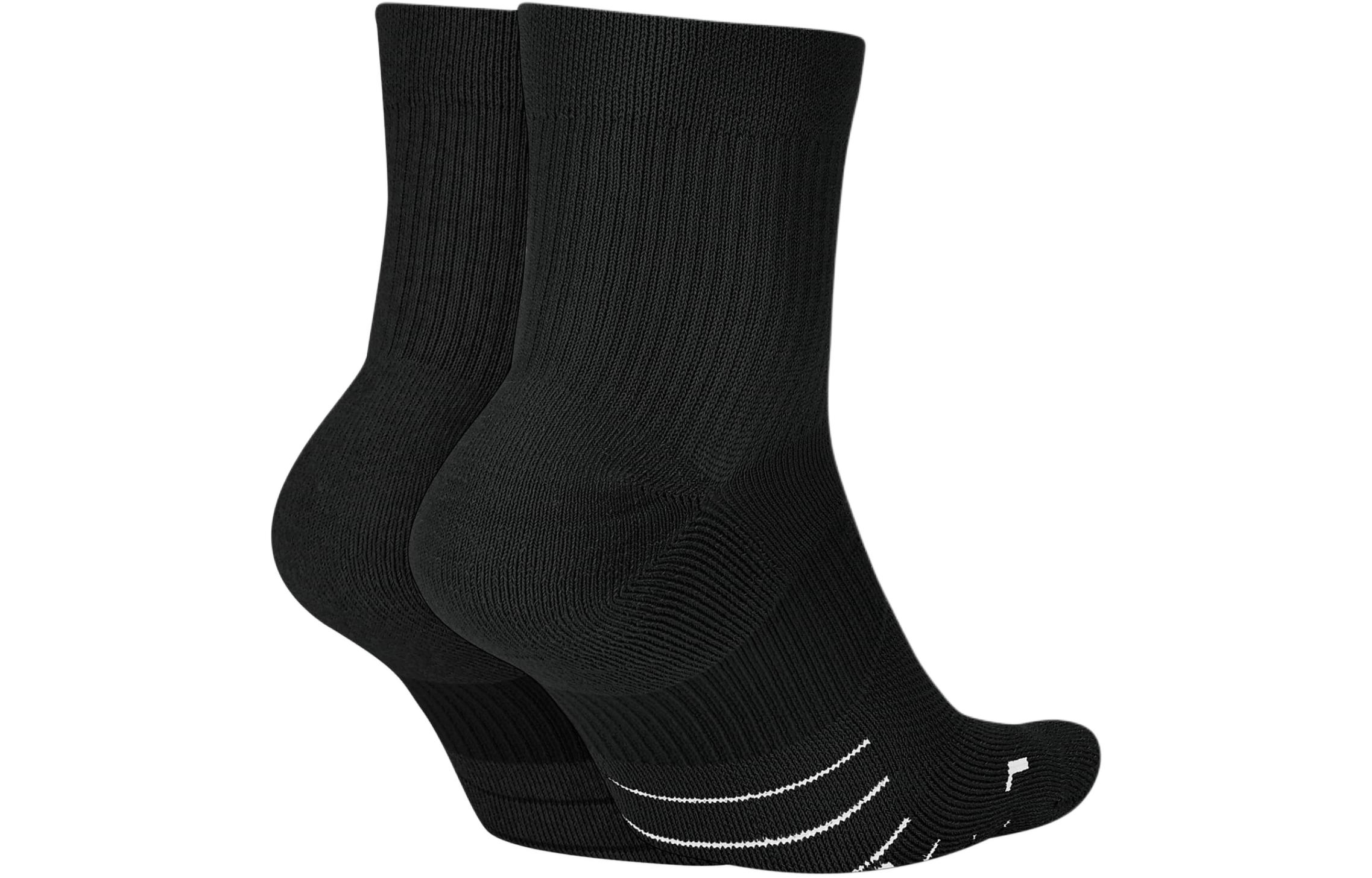 Nike Running Ankle Socks 2 Pair Crew Socks Unisex 2 Pack Black