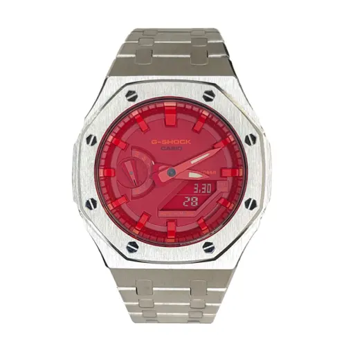CASIO Men Liquid Crystal/Analog Dual Display Series Red Watch