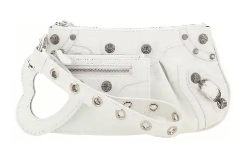 Balenciaga Le Cagole Calfskin Clutch Storage Bag Women's White