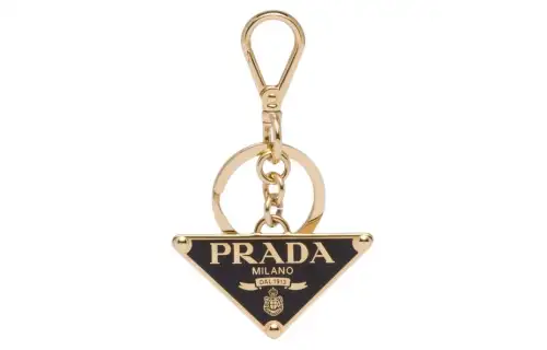 PRADA Logo Plaque Clasp-Fastened Keyring