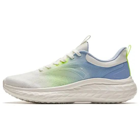 ANTA Running Shoes Men Low-Top Ivory White/Danube Blue/Elf Yellow