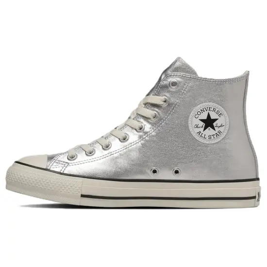 Converse All Star Skateboard Shoes Unisex High-Top Silver White