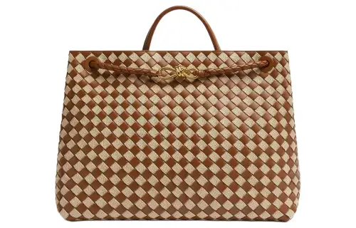 Bottega Veneta Calfskin Shoulder Bag, Crossbody Bag, Handbag Large Women's Brown & Natural