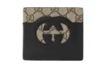 GUCCI Leather Wallet Men's Black & Ebony