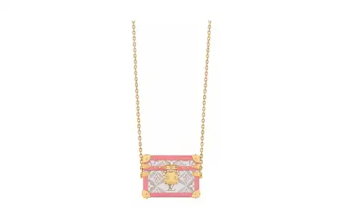 LOUIS VUITTON Leather Earphone Case Unisex Pink