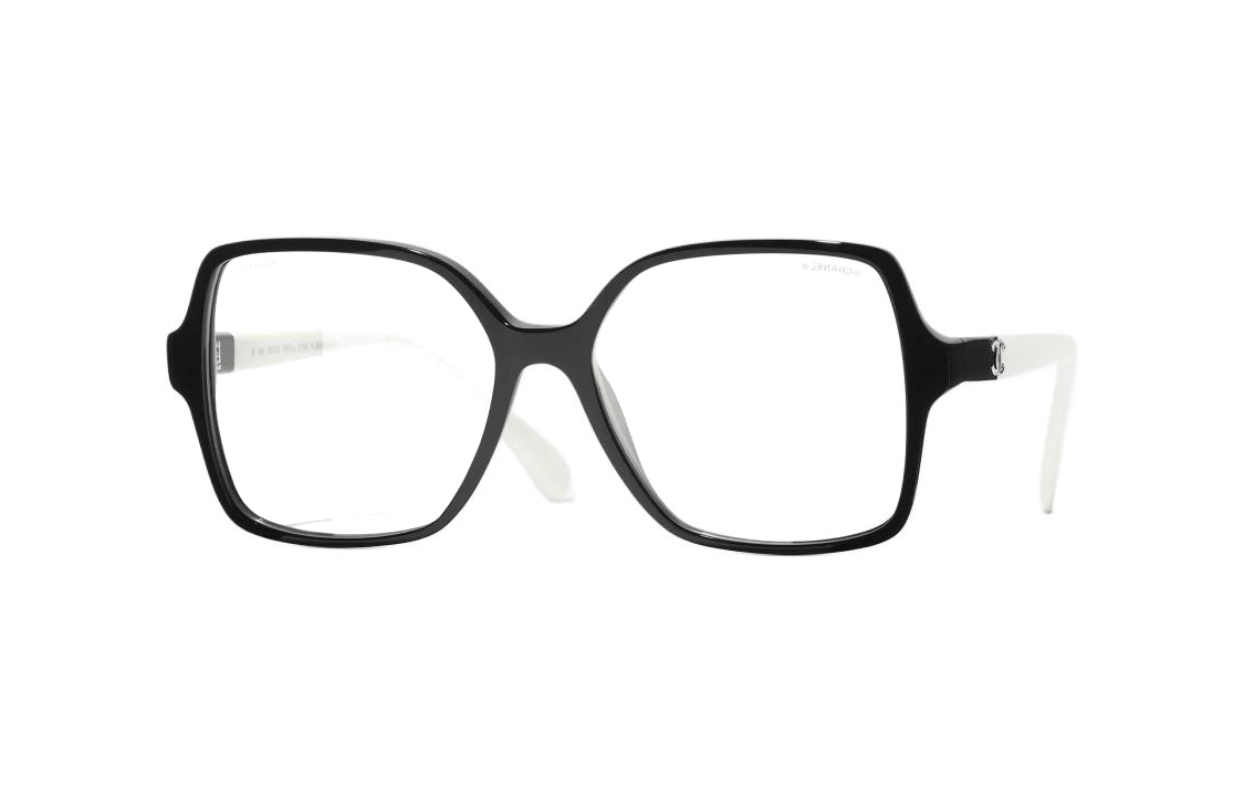CHANEL Acetate Irregular Shape Eyeglass Frames Unisex Two tone