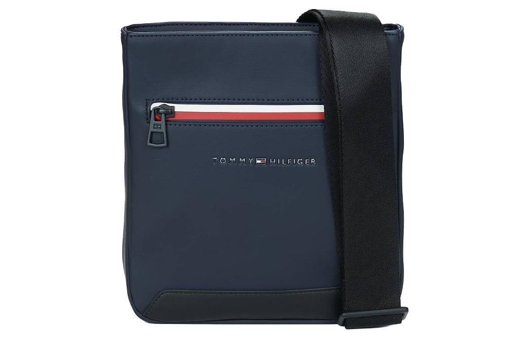 Tommy Hilfiger Polyurethane Shoulder Bag, Crossbody Bag Small Men's Space Blue
