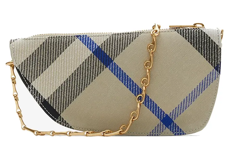 Burberry Shield Polyester With Cotton Portable Crossbody Bag, Shoulder Bag Mini Women's Moss Green
