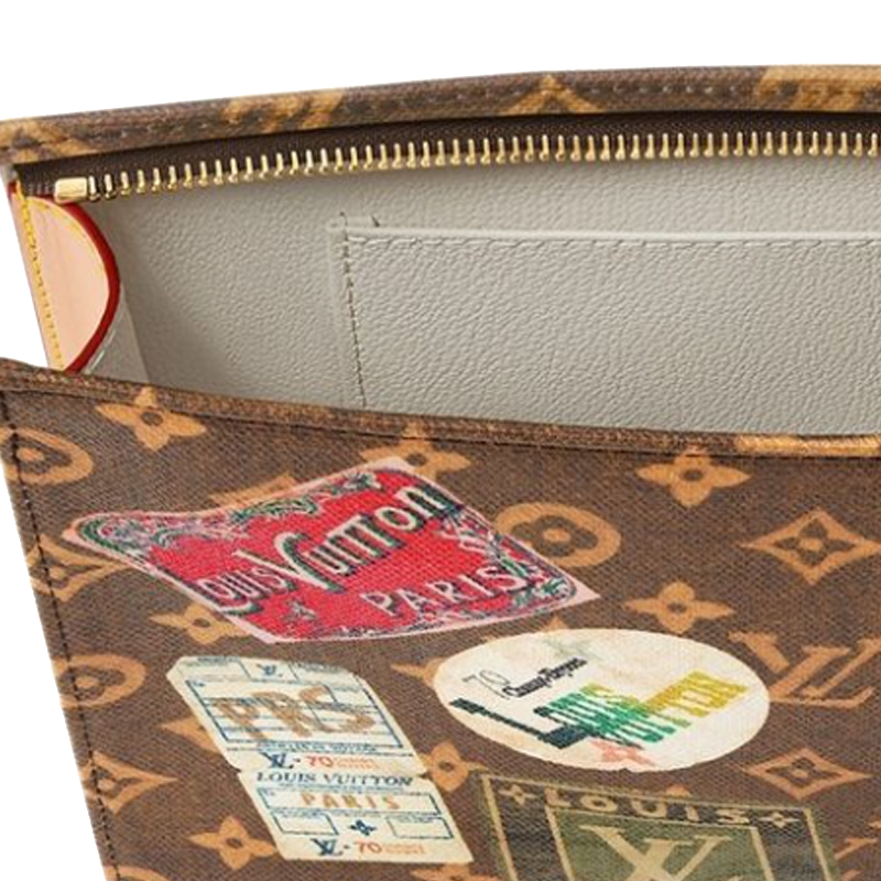 Мужское Louis Vuitton Pochette Toilette Flight mode (коричневое) — фото 4