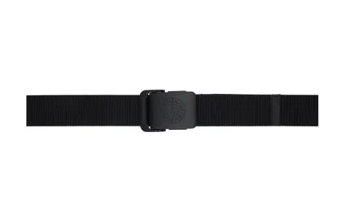 STONE ISLAND Solid Color Design Belts Men's Black Width 4CM