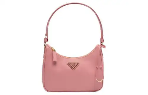 PRADA Saffiano Leather Shoulder Bag Women's Pink