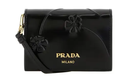 PRADA Leather Shoulder Bag, Crossbody Bag, Wallet Women's Black