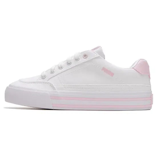 PUMA Court Classic Slip Resistant Cushioning Low Top Skateboard Shoes Unisex White Pink