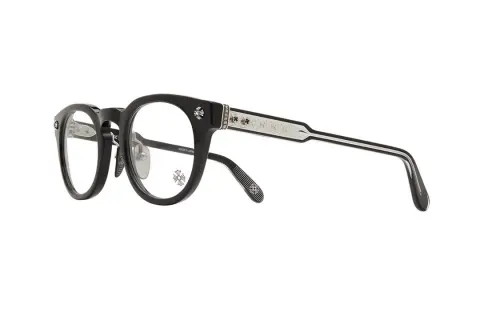 Chrome Hearts Plate Frame Round Eyeglass Frames Unisex Black