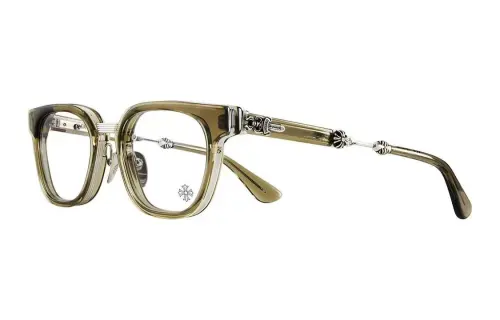 Chrome Hearts Irregular Shape Eyeglass Frames Unisex Army Green