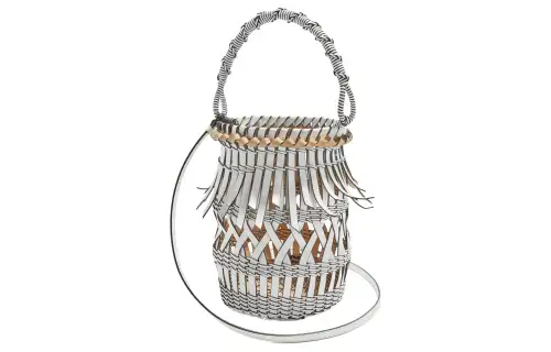 LOEWE Calfskin Bucket Bag Handbag Women's White
