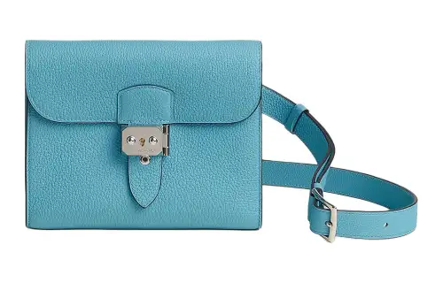HERMES Sac A Depeches Togo Calfskin Messenger Bag, Shoulder Bag, Crossbody Bag Men's P3 Bleu Du Nord Northern Blue